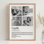 Vignette de Poster Définition de Maman en Noir et Blanc avec Photos personnalisées