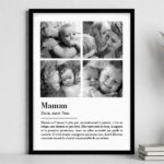 Vignette de Poster Définition de Maman en Noir et Blanc avec Photos personnalisées
