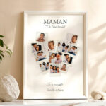 Vignette de Poster Maman Cœur en Photos Polaroid personnalisées
