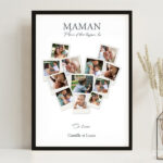Vignette de Poster Maman Cœur en Photos Polaroid personnalisées