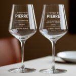Vignette de Verre à Vin « Humeur de » avec Nom et Textes Personnalisés