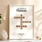 Vignette de Poster Maman Scrabble avec Prénoms personnalisés