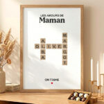 Vignette de Poster Maman Scrabble avec Prénoms personnalisés