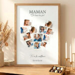Vignette de Poster Maman Cœur en Photos Polaroid personnalisées