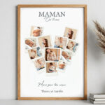 Vignette de Poster Maman Cœur en Photos Polaroid personnalisées