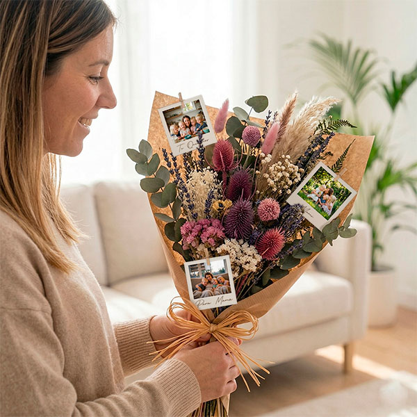 Bouquet de Fleurs avec Photos personnalisées