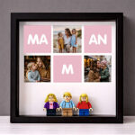 Vignette de Cadre avec minifigurines Lego Maman avec Cœur et Photos personnalisées