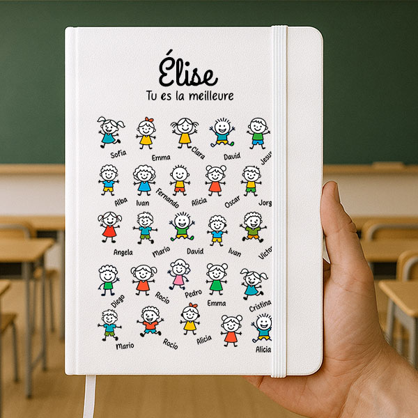 Carnet avec Petits Personnages et Prénoms personnalisés