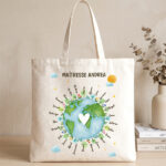 Tote Bag Planète pour Enseignants avec Prénoms personnalisés Vignette de Tote Bag Planète pour Enseignants avec Prénoms personnalisés