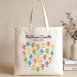 Tote Bag pour Enseignants avec Mains et Prénoms personnalisés Vignette de Tote Bag pour Enseignants avec Mains et Prénoms personnalisés