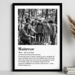 Vignette de Poster Définition d’Enseignant en Noir et Blanc avec Photos personnalisées