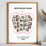 Vignette de Poster Pomme pour Enseignants avec Photos Polaroid personnalisées