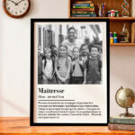 Vignette de Poster Définition d’Enseignant en Noir et Blanc avec Photos personnalisées