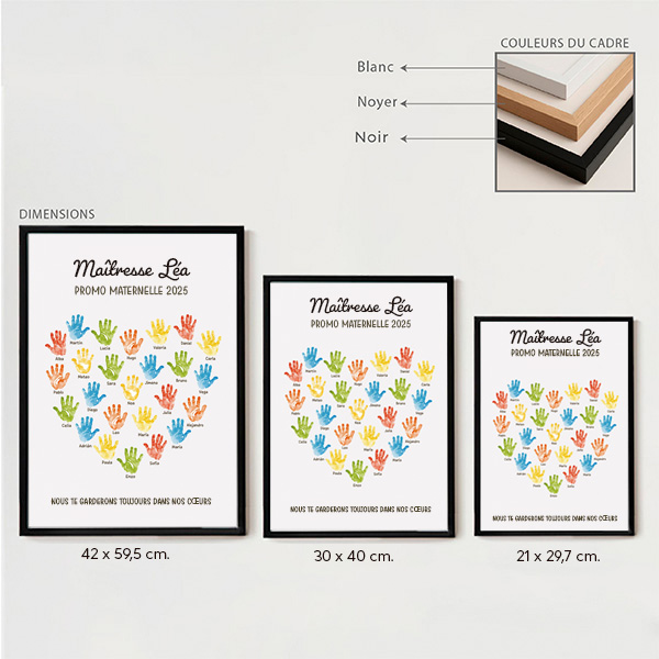 Poster pour Enseignants avec Mains et Prénoms personnalisés