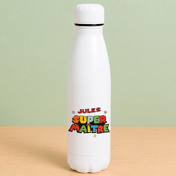 Bouteille Super Profe avec Prénoms personnalisés