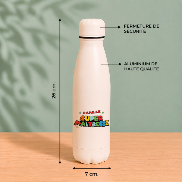 Bouteille Super Profe avec Prénoms personnalisés