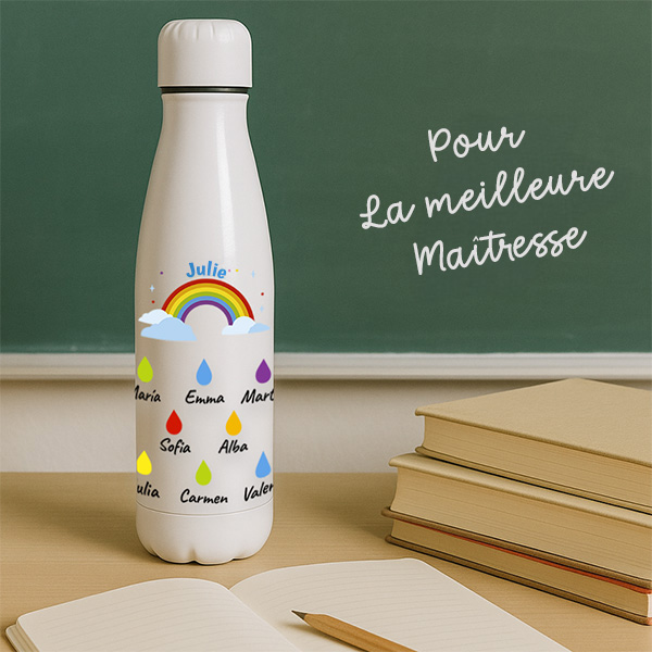 Bouteille Pluie avec Prénom et Texte personnalisée