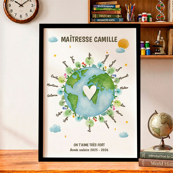 Poster Planète avec Prénoms personnalisés