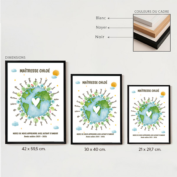 Poster Planète avec Prénoms personnalisés