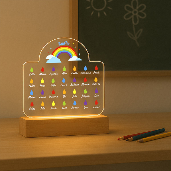 Lampe Pluie avec Prénoms et Texte personnalisée