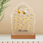 Vignette de Plaque pour Enseignants avec Petites Abeilles et Prénoms Personnalisés