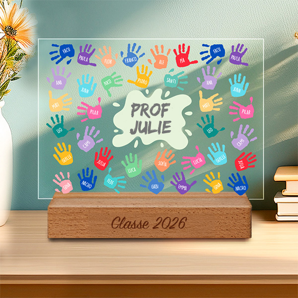 Plaque Mains avec Prénoms et Texte personnalisée