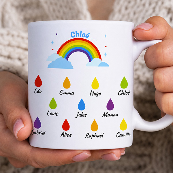 Tasse Pluie avec Prénoms personnalisée