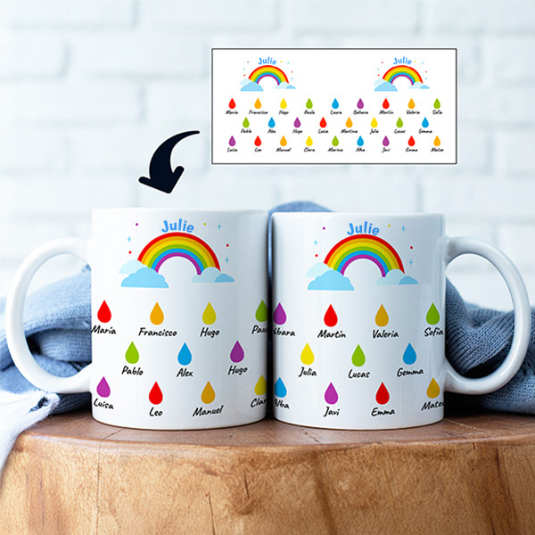 Tasse Pluie avec Prénoms personnalisée