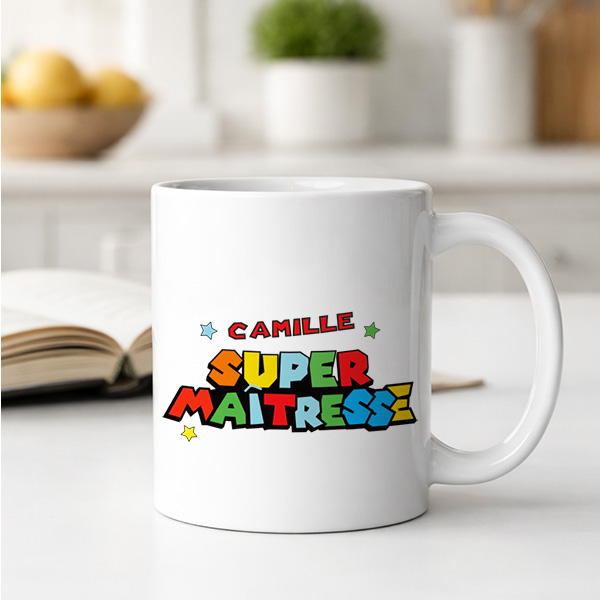 Mug Super Profe avec Prénoms personnalisés