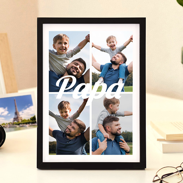 Plaque Papa personnalisée avec 4 photos