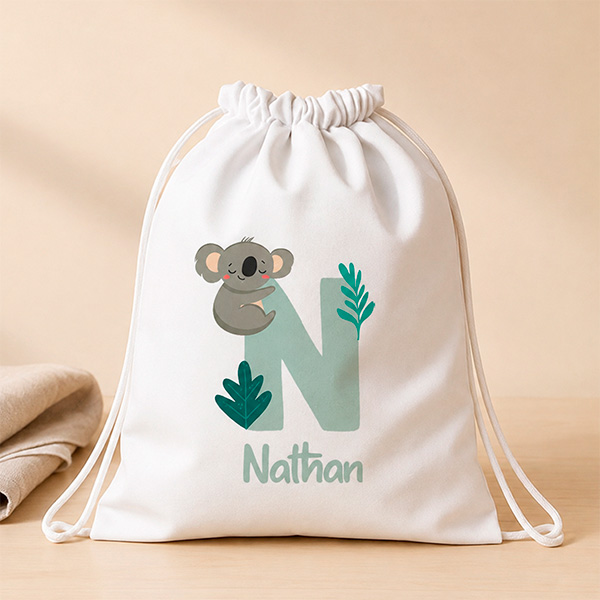 Sac à Dos Cordon Enfant avec Initiale Personnalisée