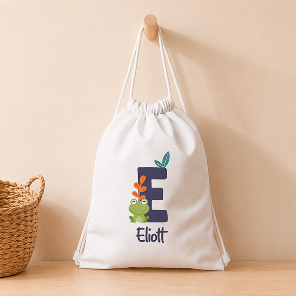 Sac à Dos Cordon Enfant avec Initiale Personnalisée