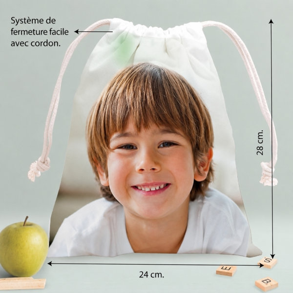 Sac à Goûter Enfant personnalisé avec Photo