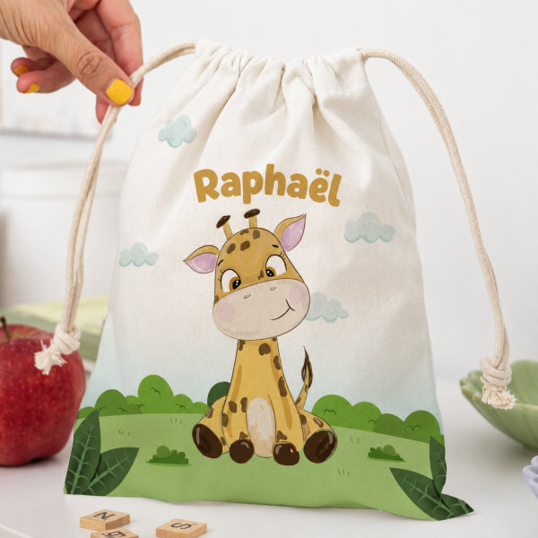 Sac à Goûter Enfant Animaux de la Jungle personnalisé