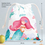 Vignette de Bouteille Enfant Petite Sirène personnalisée