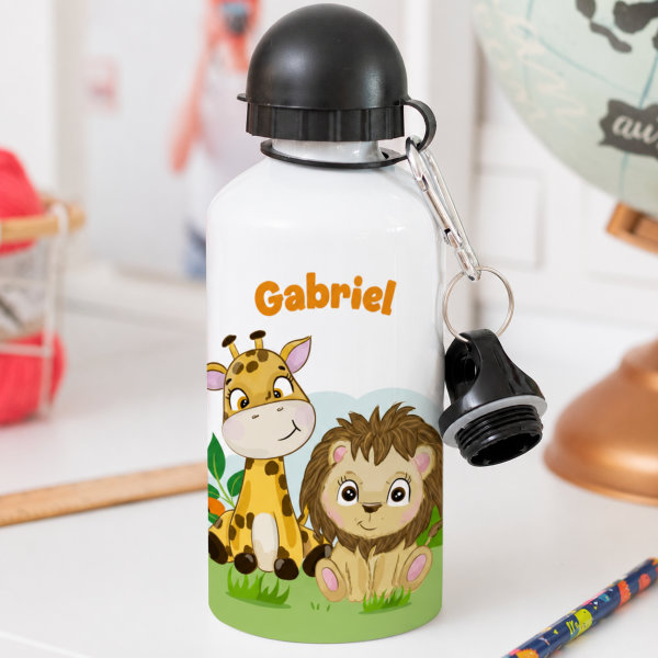 Bouteille Enfant Animaux de la Jungle personnalisée