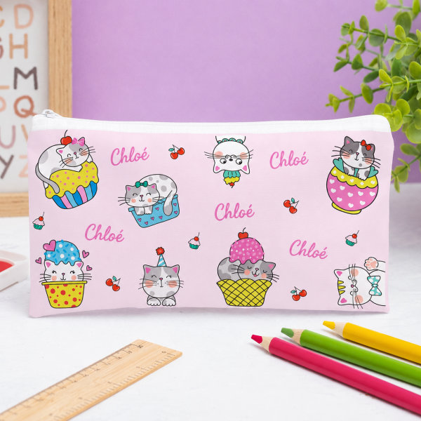 Trousse Scolaire Enfant Petits Chats personnalisée