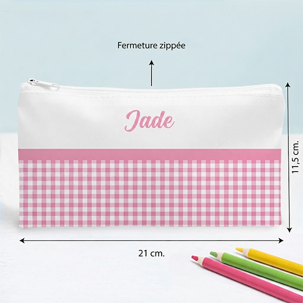 Trousse Scolaire Enfant Carreaux personnalisée