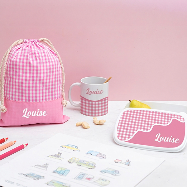 Trousse Scolaire Enfant Carreaux personnalisée
