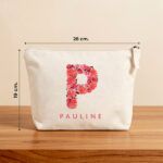 Vignette de Trousse de Toilette Initiale Fleurie avec Prénom Personnalisé