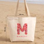 Vignette de Tote Bag Initiale Fleurie avec Prénom Personnalisé