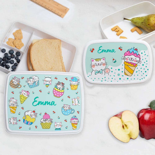 Boîte à Repas Enfant Petits Chats personnalisée
