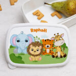 Boîte à Repas Enfant Animaux de la Jungle personnalisée Vignette de Boîte à Repas Enfant Animaux de la Jungle personnalisée