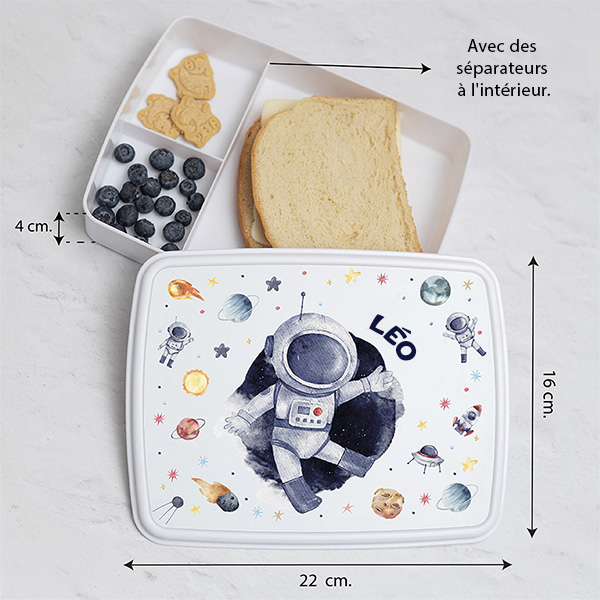 Boîte à Repas Enfant Astronaute personnalisée