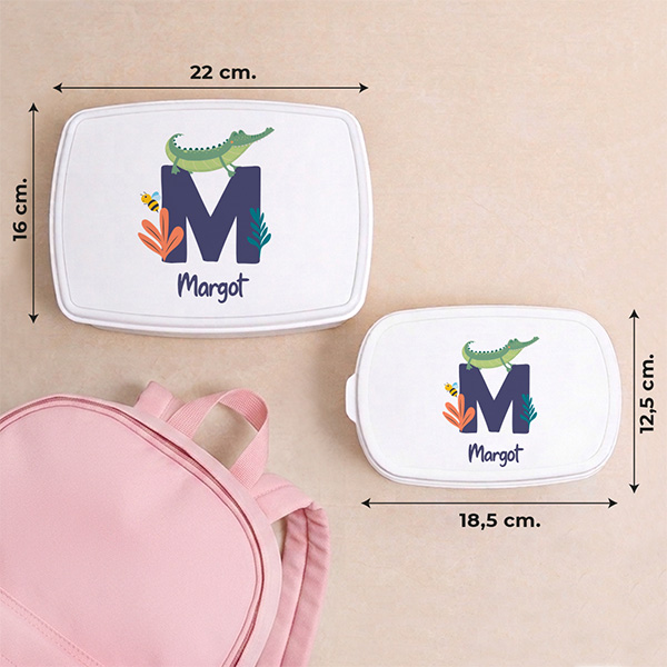 Boîte à Goûter Enfant avec Initiale Personnalisée