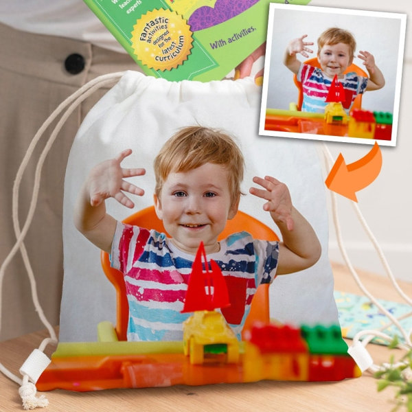 Sac à dos à Cordons Enfant personnalisé avec Photo