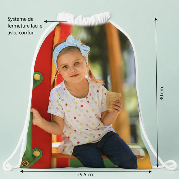 Sac à dos à Cordons Enfant personnalisé avec Photo
