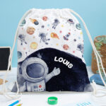Vignette de Sac à dos à Cordons Enfant Astronaute personnalisé