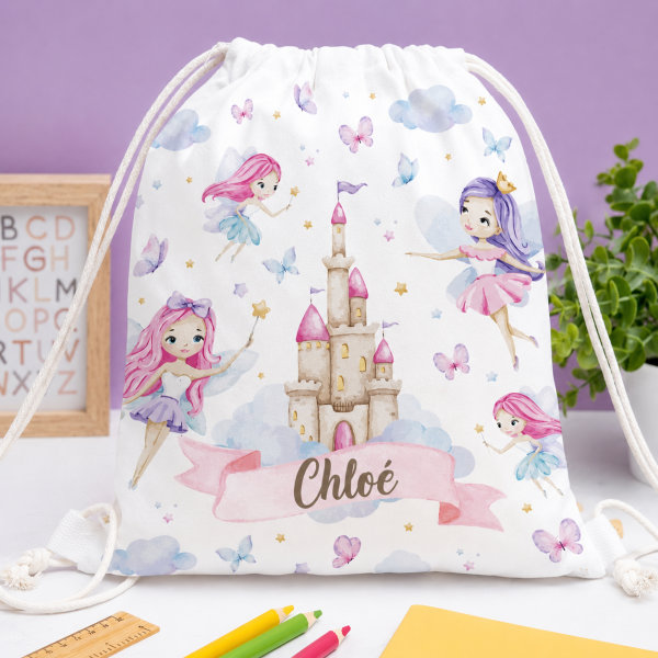 Sac à dos à Cordons Enfant Fées personnalisé