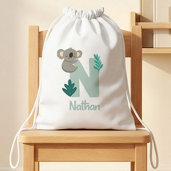 Sac à Dos Cordon Enfant avec Initiale Personnalisée